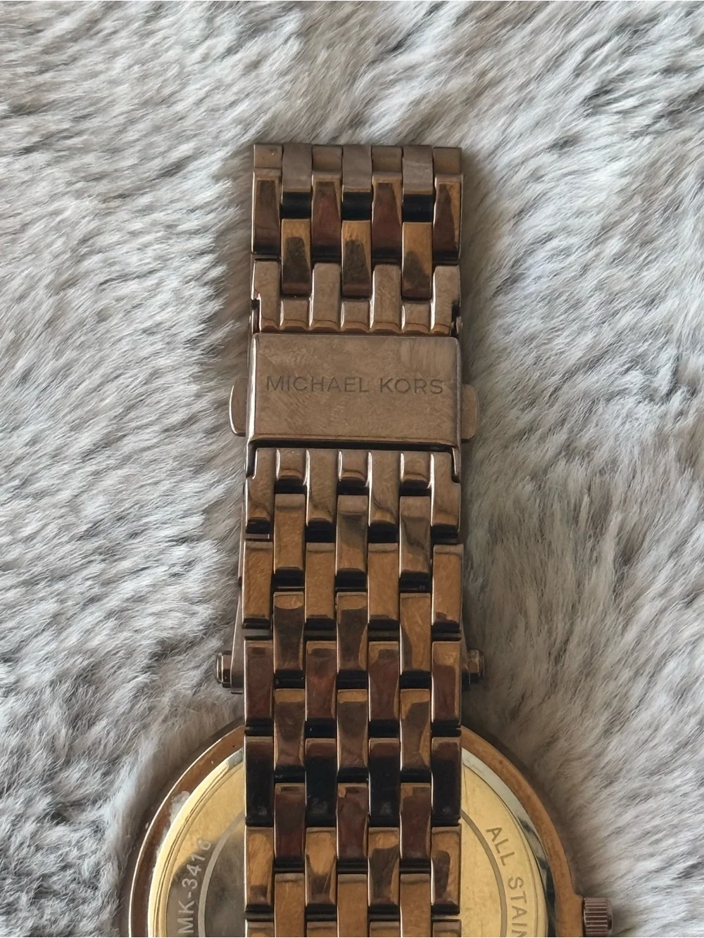 Michael Kors Men's Rose Brown Stainless Steel Watch with Crystal Bezel